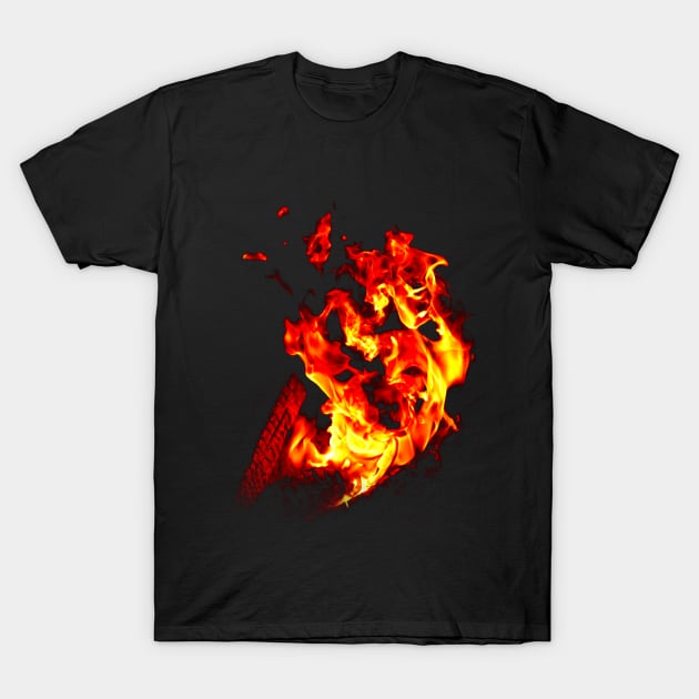 Skull Fire T-Shirt by MustangBruce